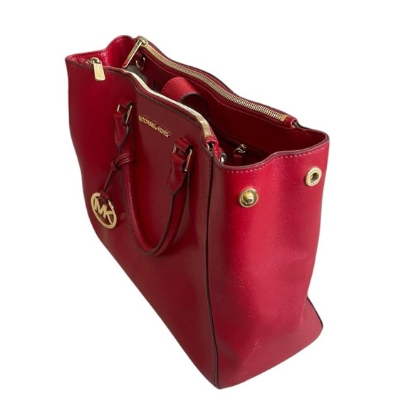 MICHAEL KORS Red Leather Satchel - Picture 6 of 15